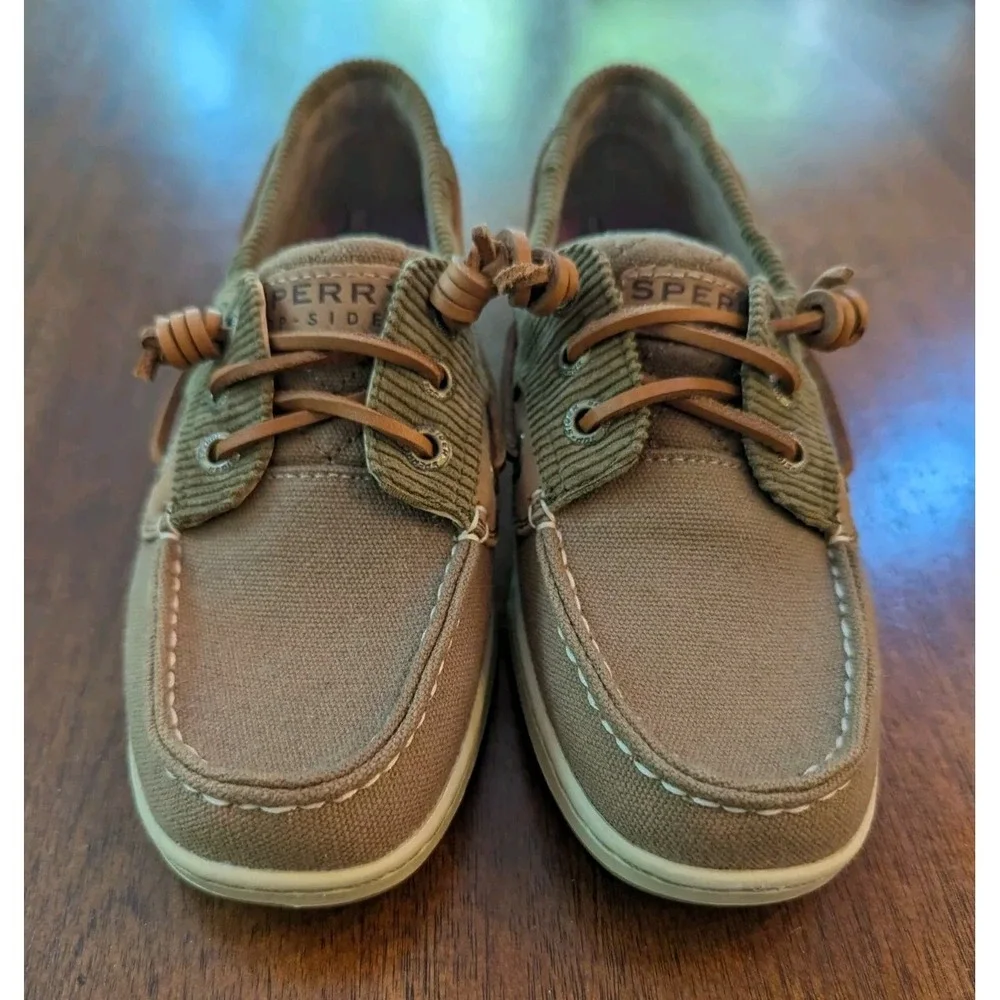 Sperry Top Sider Shoes Womens 5 M Boat Corduroy Brown Canvas Low Top STS90251